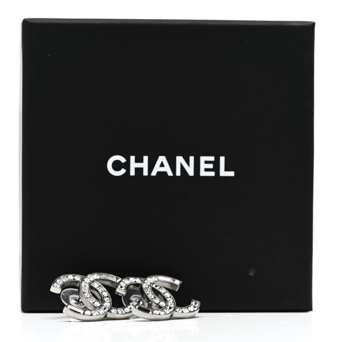 Baguette Crystal Pearl CC Bright Young Things Earrings Ruthenium
