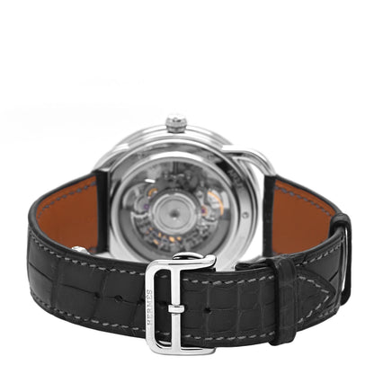 Hermes Stainless Steel Alligator 40mm Arceau Squelette Automatic Watch Noir 3 of 5