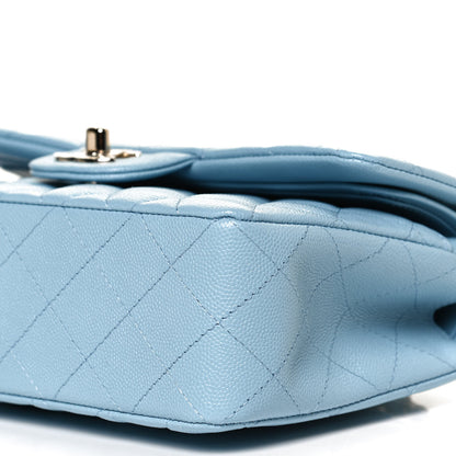 Chanel Caviar Quilted Small Double Flap Light Blue 10 of 11