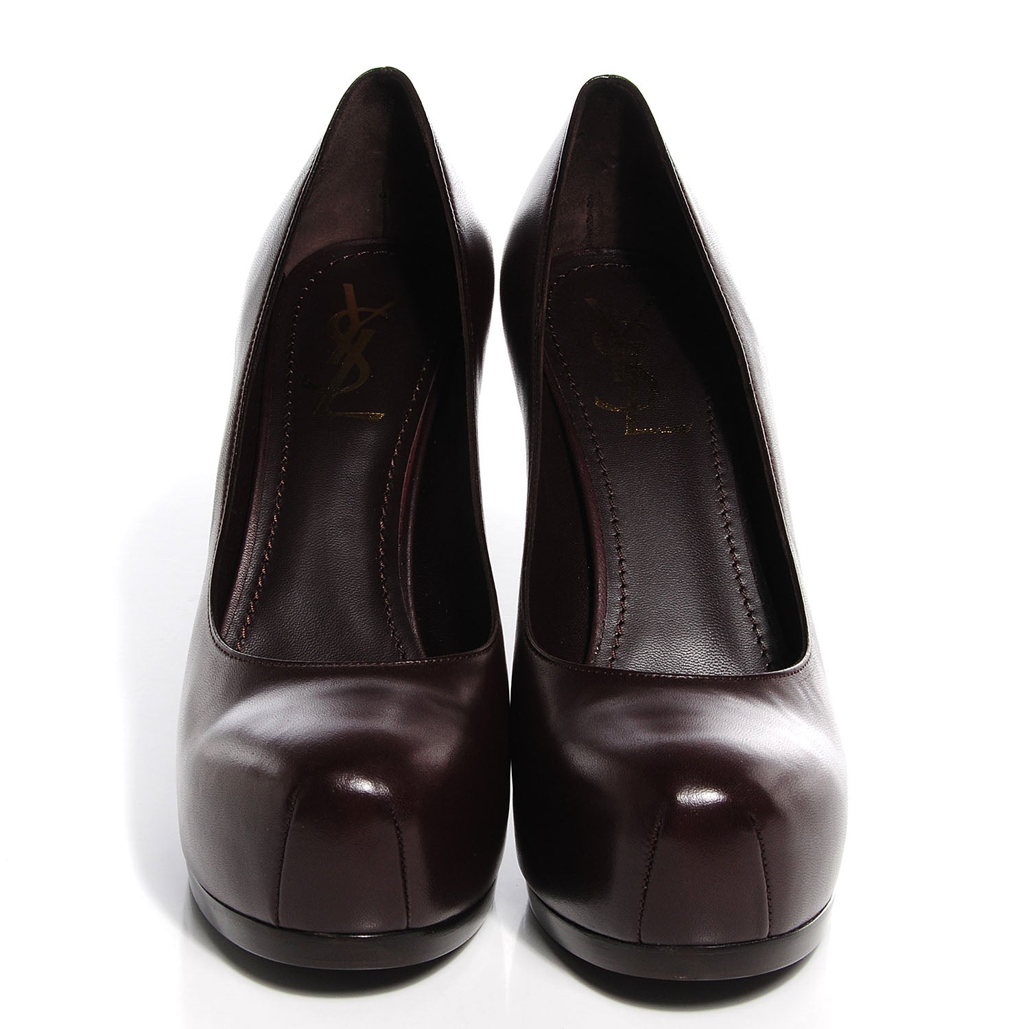 Saint Laurent Nappa Leather Tribtoo 80 Pumps Prune 38.5 2 of 7