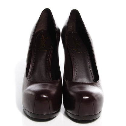 Saint Laurent Nappa Leather Tribtoo 80 Pumps Prune 38.5 2 of 7