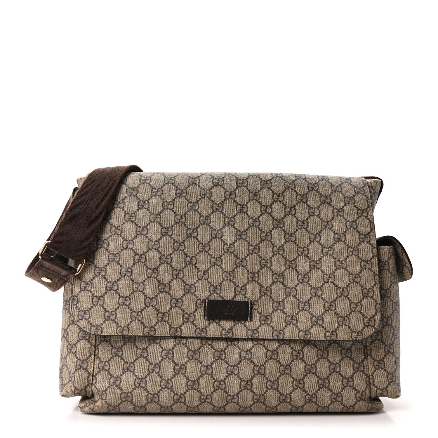 Gucci GG Plus Monogram Messenger Diaper Bag Dark Brown 1 of 10