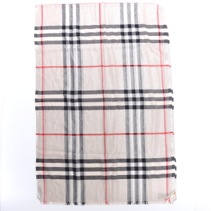 Burberry Wool Silk Gauze Giant Check Scarf Camel 2 of 3