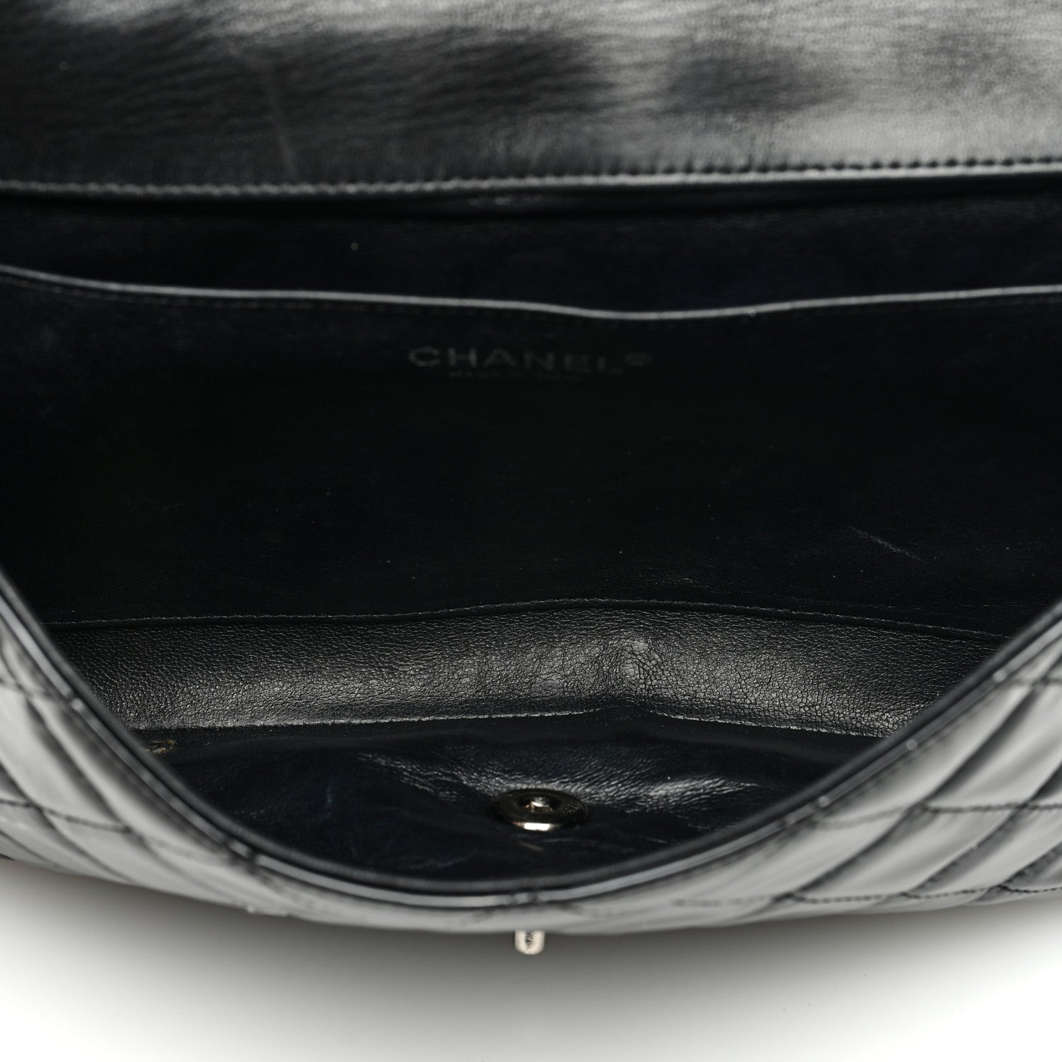 Chanel Patent Quilted Clutch with Chain Flap Black 5 of 13