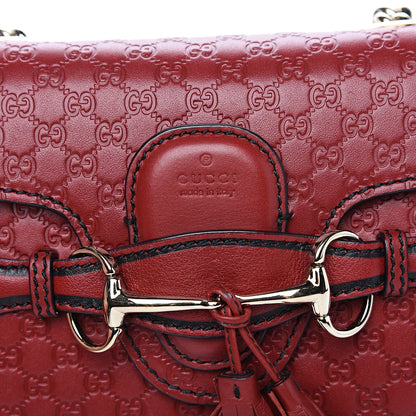 Gucci Soft Microguccissima Mini Emily Chain Shoulder Bag Rosso 8 of 9