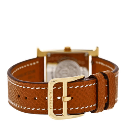 Hermes Stainless Steel Epsom 21mm Heure H Hour Quartz Watch Gold 3 of 5