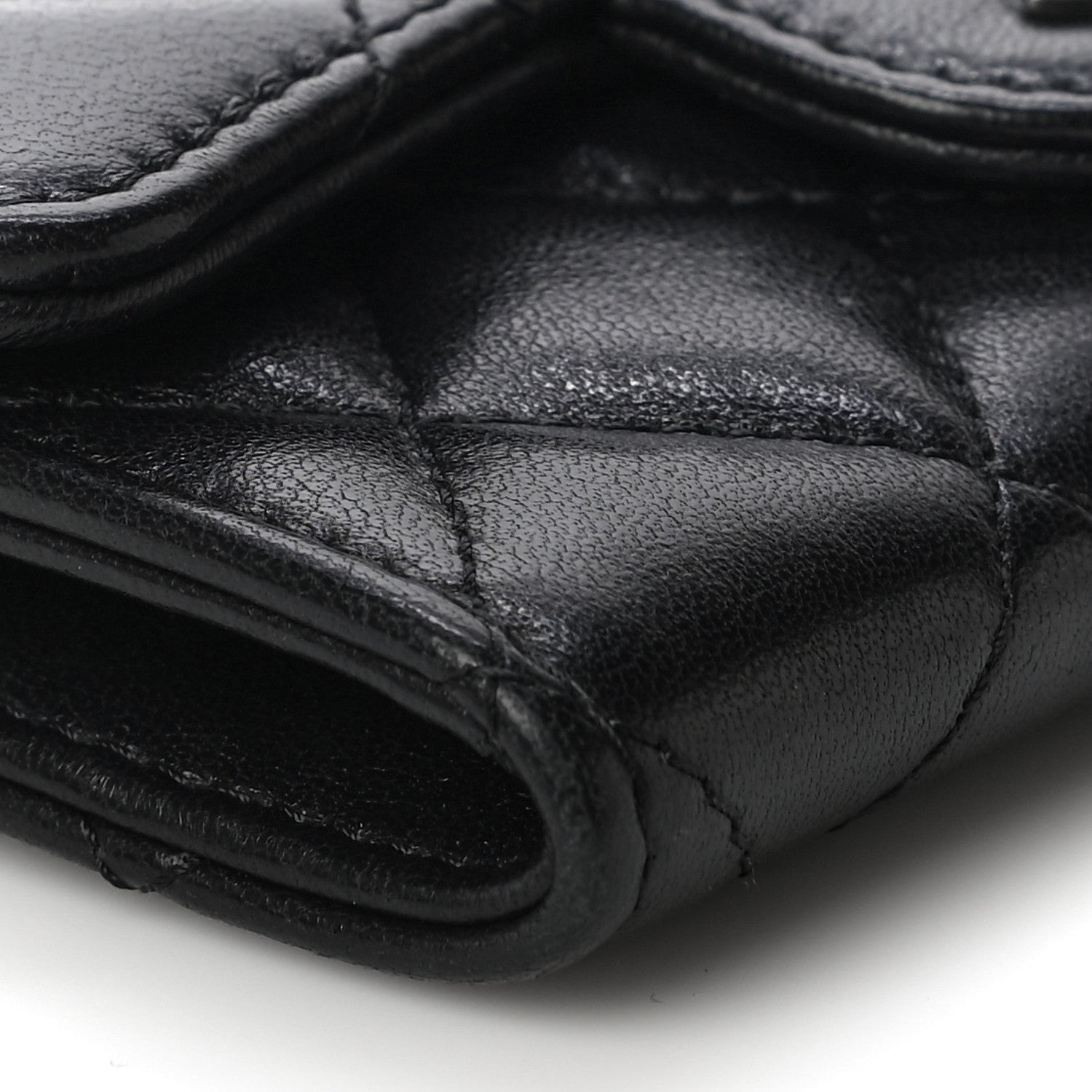 Chanel Lambskin Quilted Flap Card Holder Wallet Black 10 of 18
