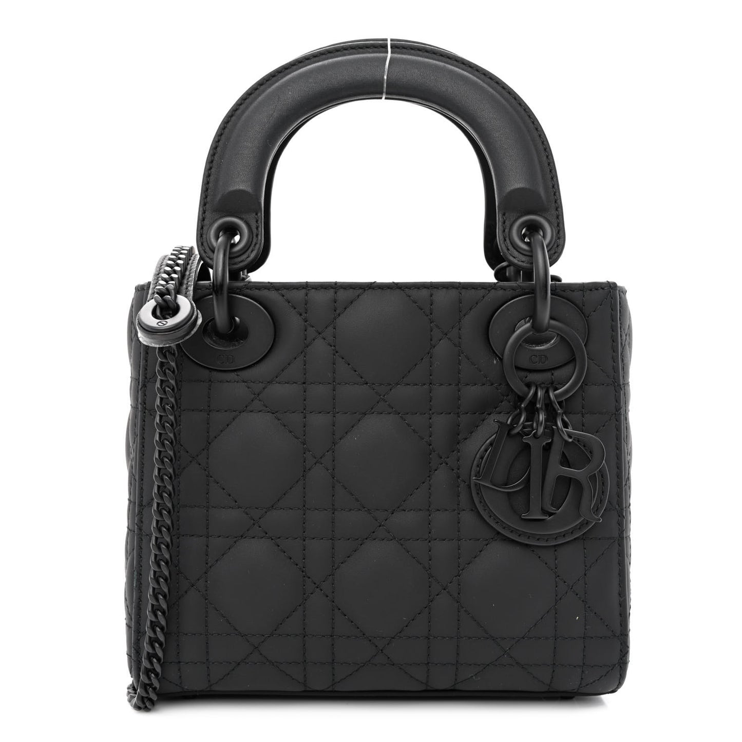 Ultra Matte Calfskin Cannage Mini Lady Dior Black