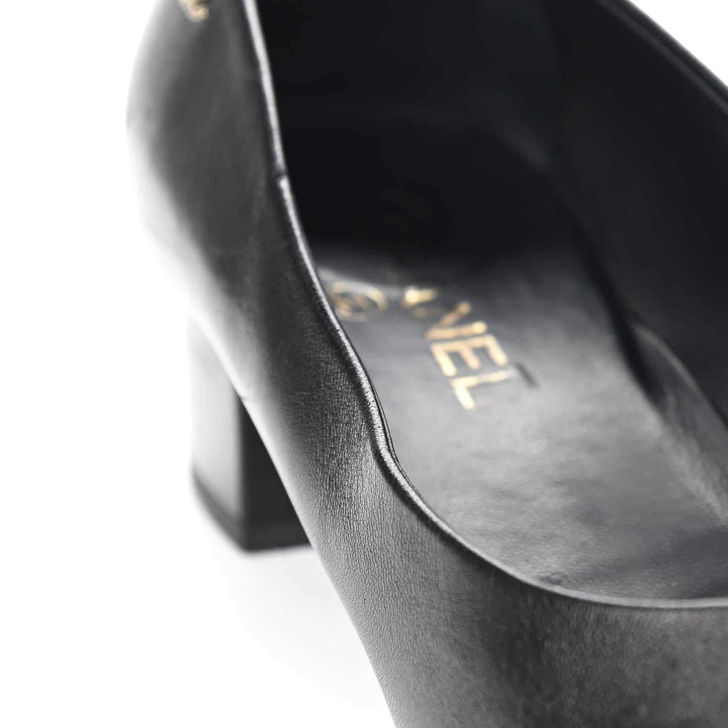 Lambskin Pearl Camellia Cap Toe Pumps 41 Black