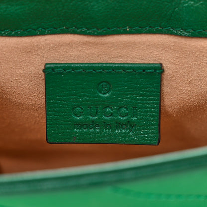 Gucci Azalea Calfskin Enamel Matelasse Diagonal Super Mini Torchon GG Marmont Shoulder Bag New Shamarock Emerald 6 of 11