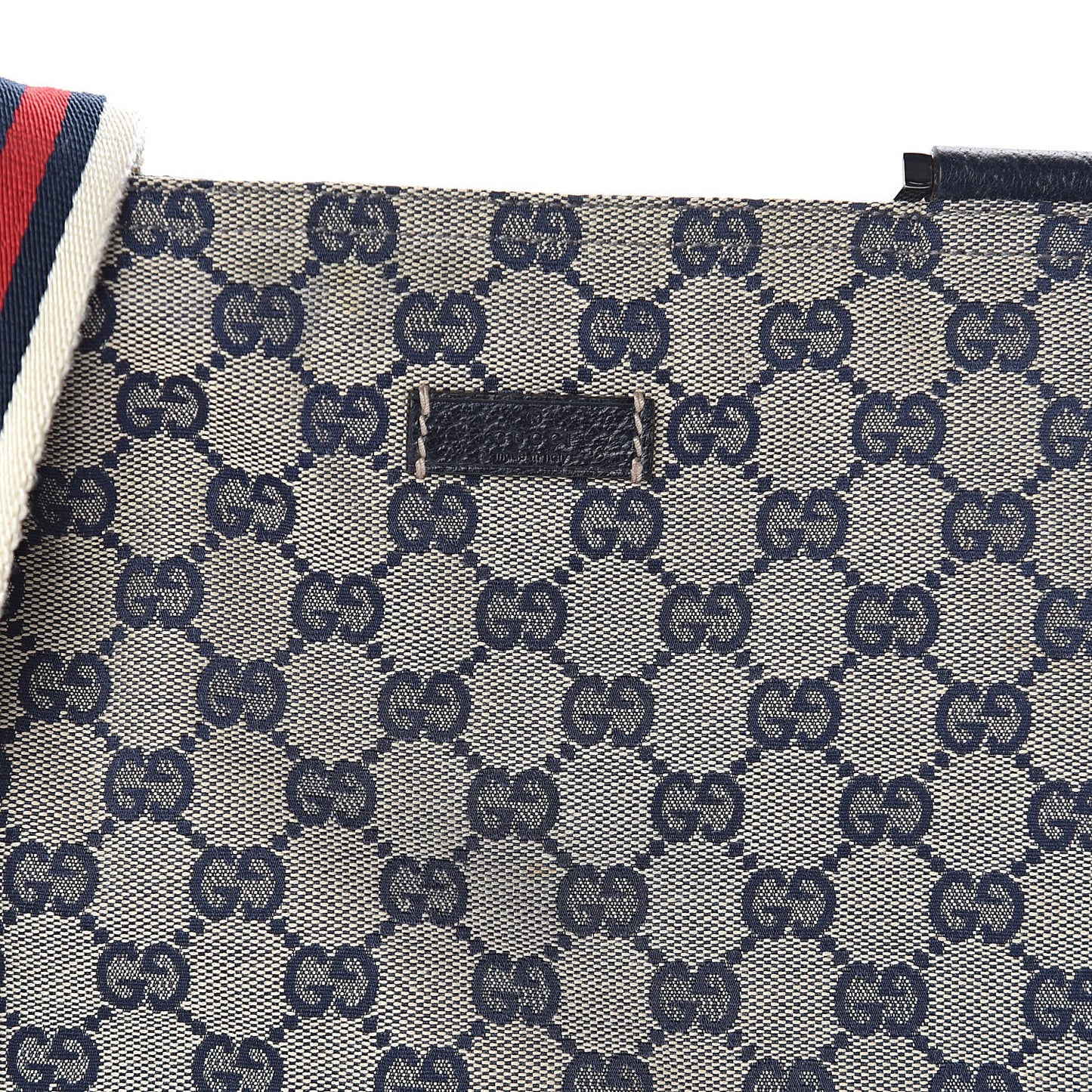 Monogram Web Small Flat Messenger Bag Navy