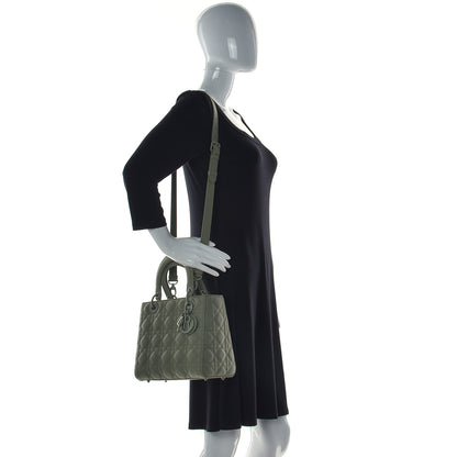 Christian Dior Ultra Matte Calfskin Cannage Medium Lady Dior Green 3 of 11