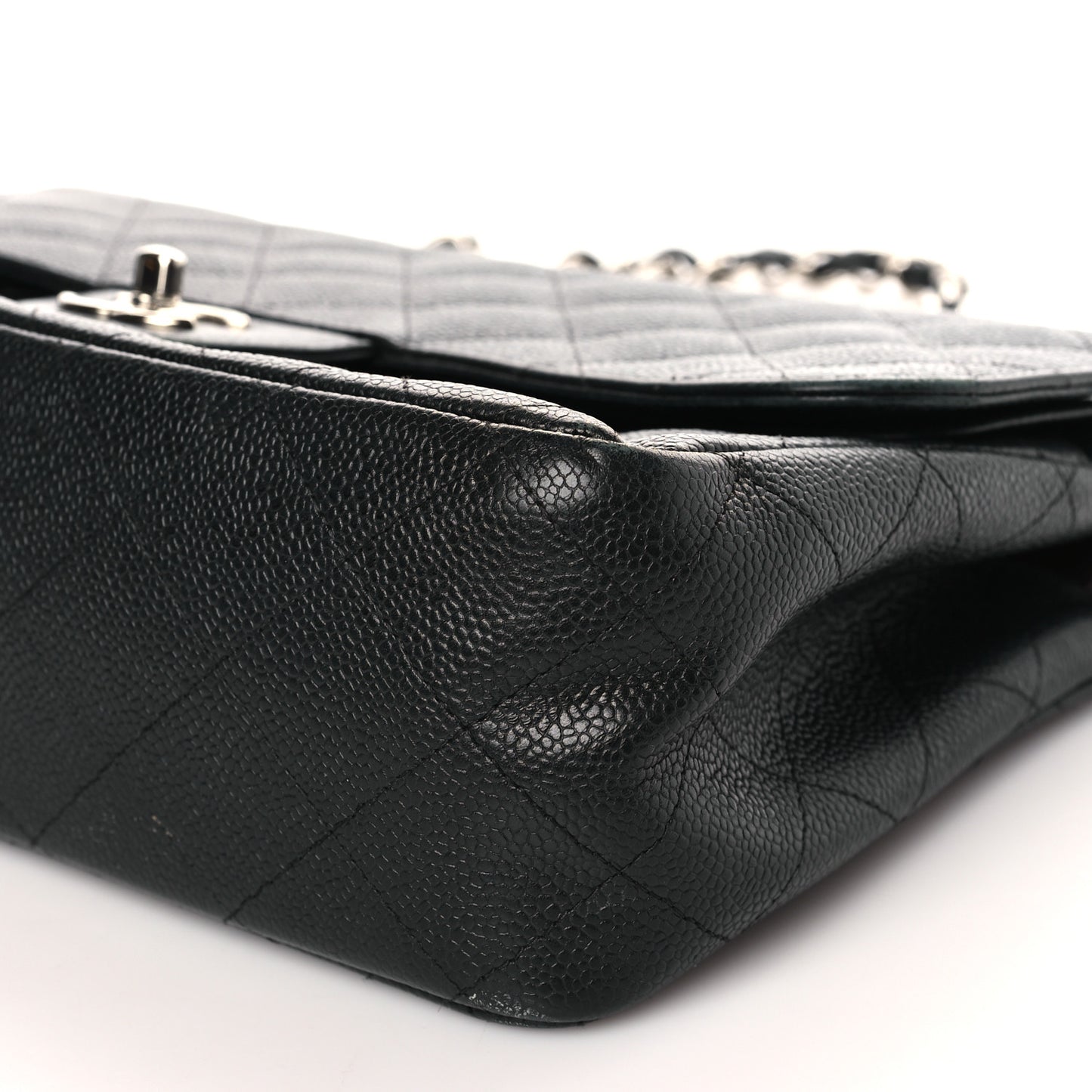 Caviar Quilted Jumbo Double Flap Black