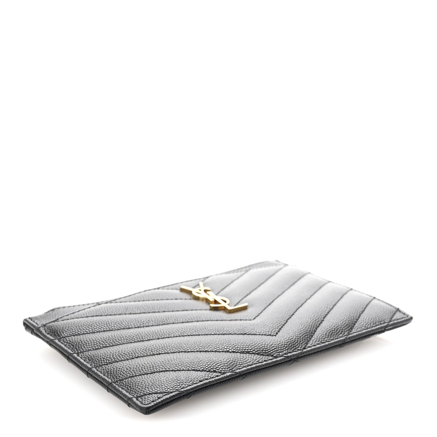 Grain De Poudre Chevron Monogram Bill Pouch Black