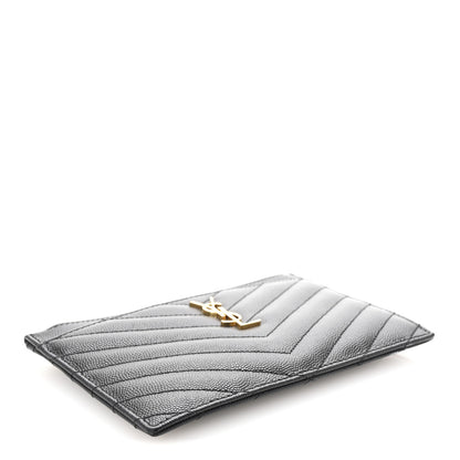 Saint Laurent Grain De Poudre Chevron Monogram Bill Pouch Black 4 of 8