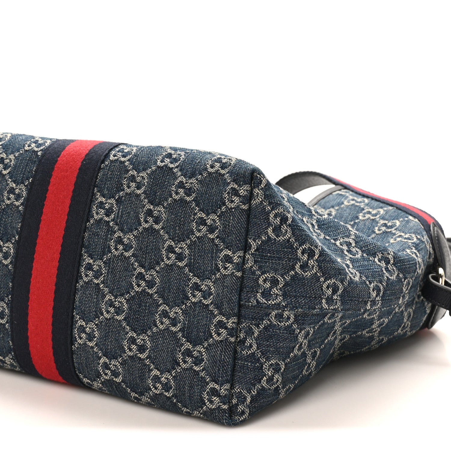 Gucci Denim GG Monogram Web Small Giglio Tote Blue White 12 of 12