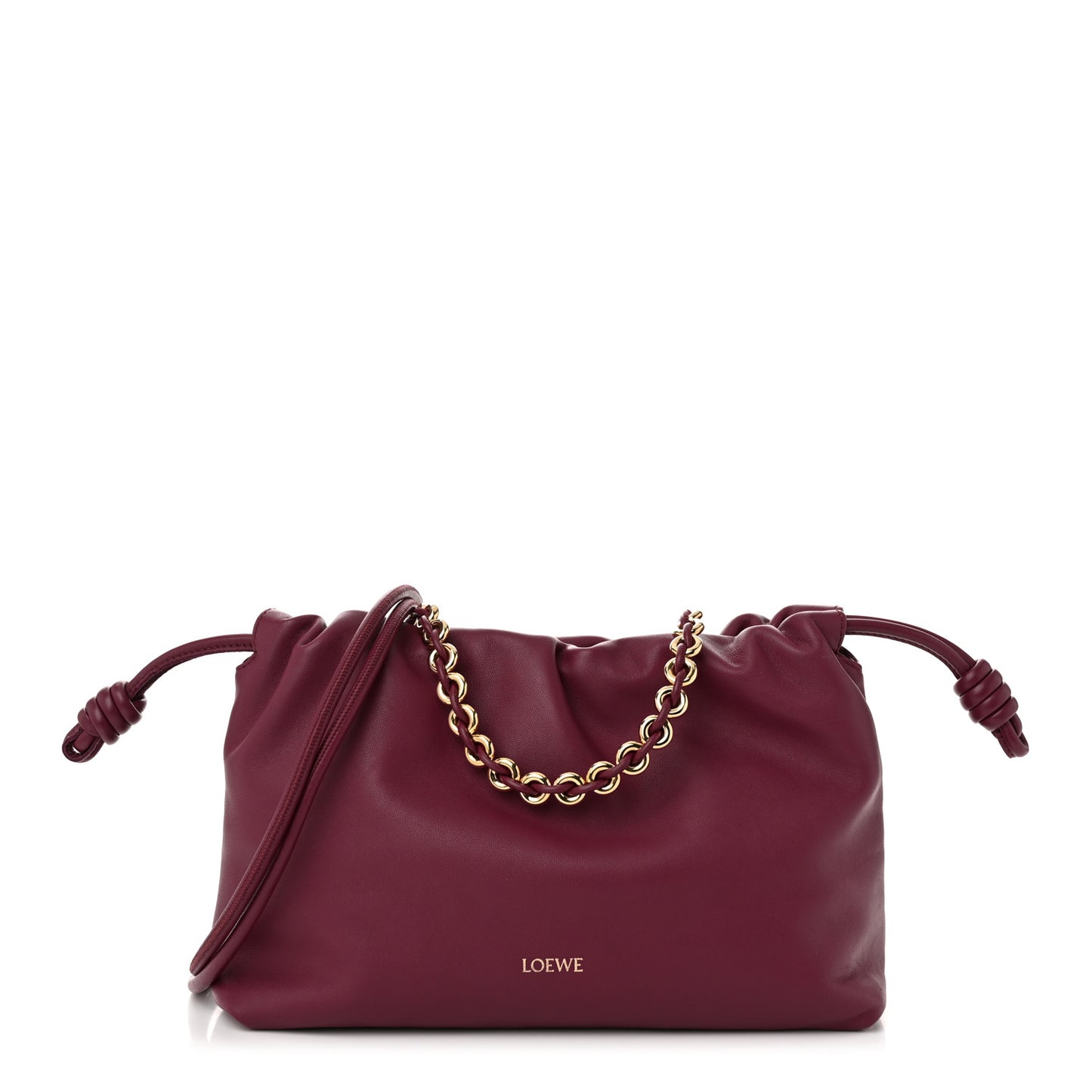 Mellow Nappa Medium Donut Chain Flamenco Knot Clutch Syrup