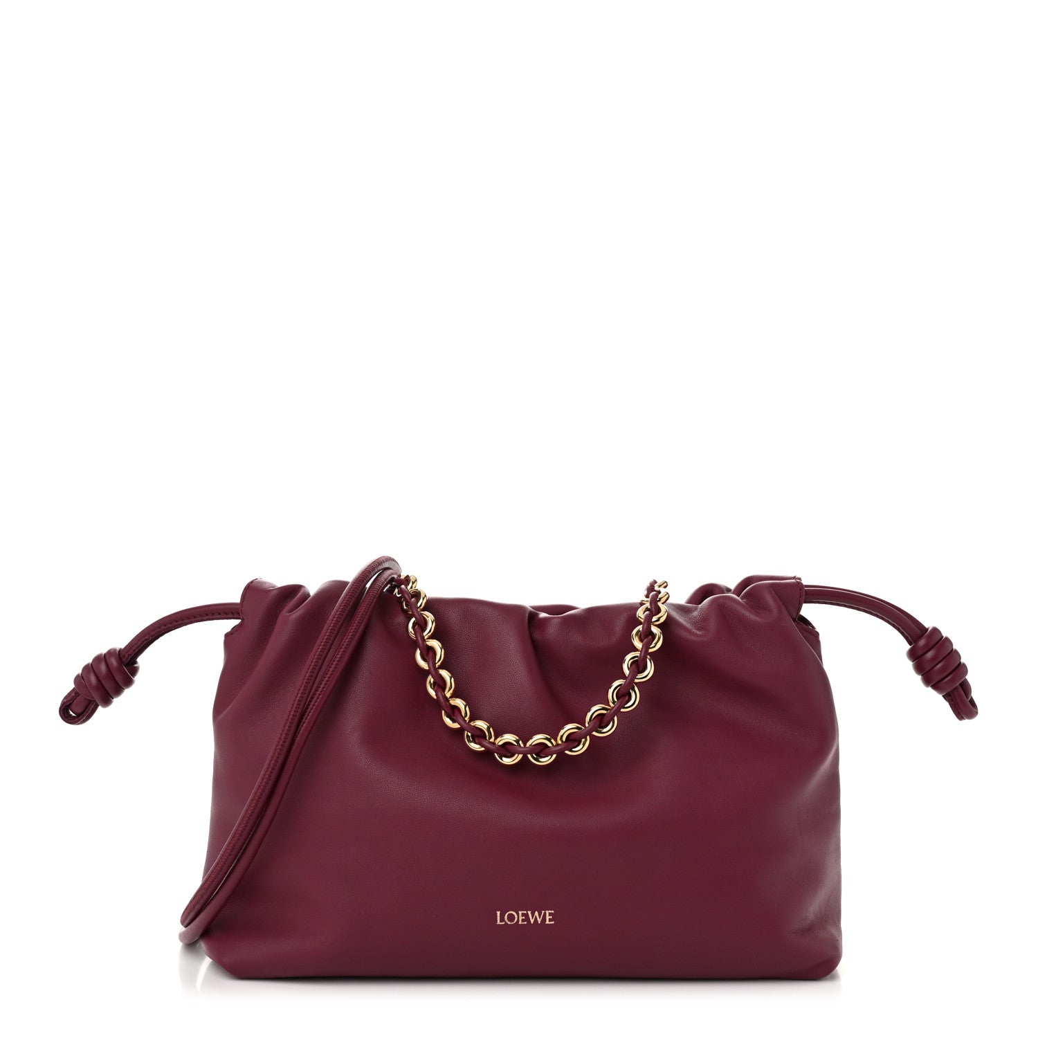 Loewe Mellow Nappa Medium Donut Chain Flamenco Knot Clutch Syrup 1 of 9