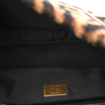 Fendi Shearling Vitello Dolce Macro FF 1974 Baguette Tobacco Black 5 of 10