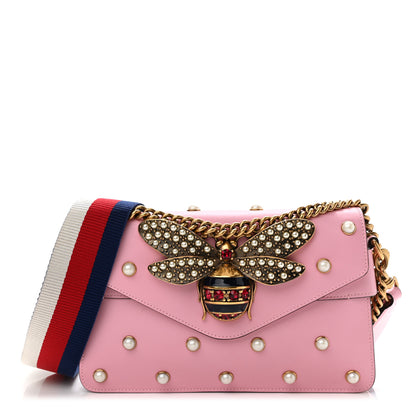 Gucci Nappa Pearl Studded Mini Queen Margaret Broadway Shoulder Bag Sugar Pink 1 of 12