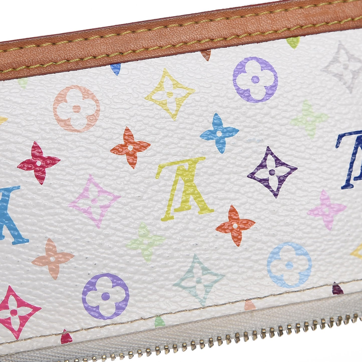 Monogram Multicolor Key Pouch White
