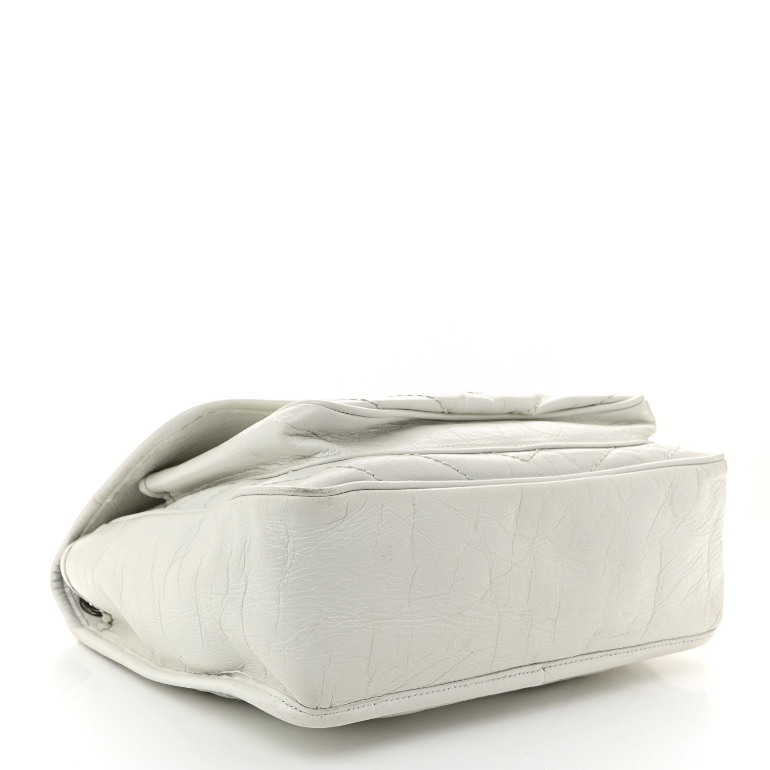 Saint Laurent Crinkled Calfskin Matelasse Monogram Medium Niki Chain Satchel Ivory 4 of 12