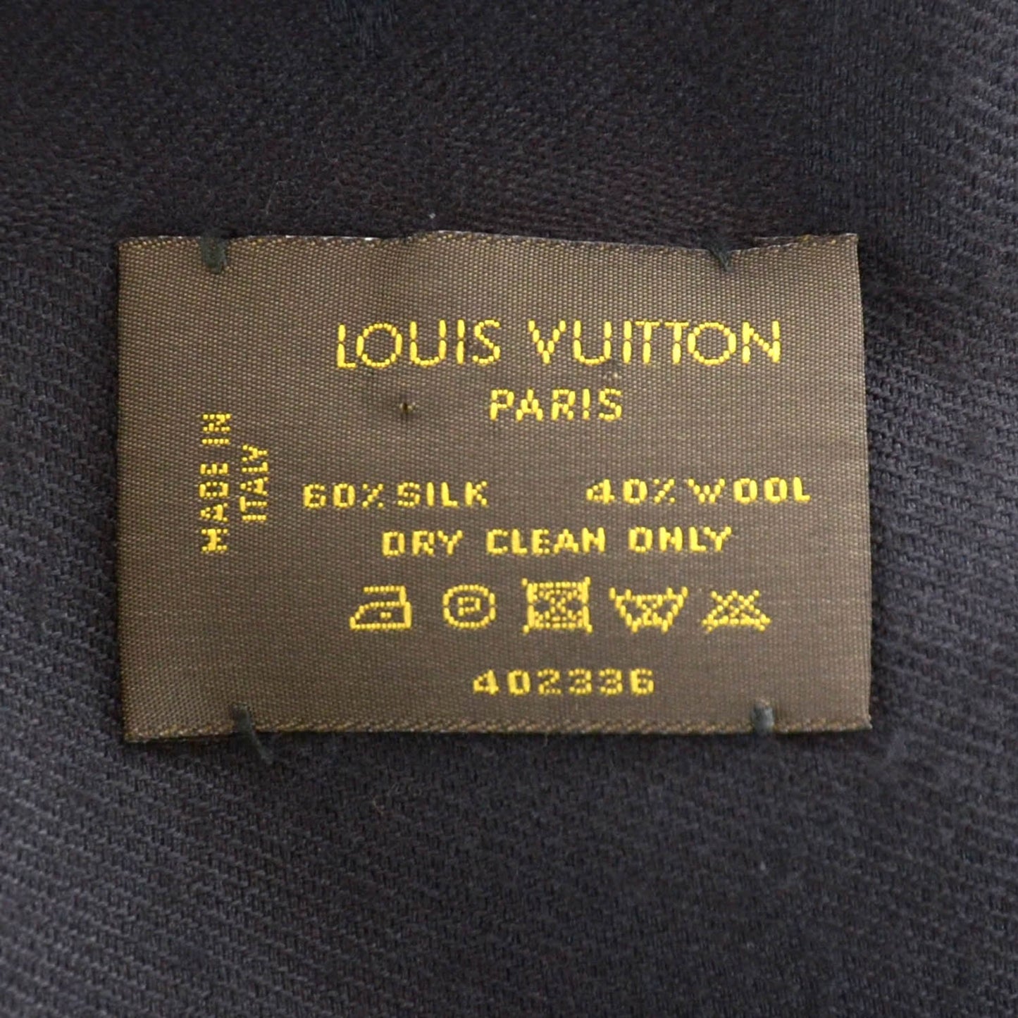 Silk Wool Monogram Shawl Black