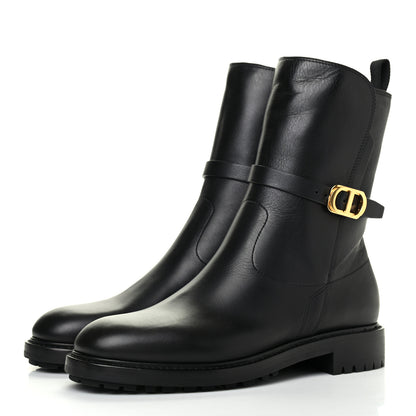 Christian Dior Calfskin Empreinte Ankle Boot 38 Black 3 of 12