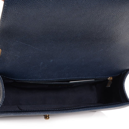 Chanel Caviar Quilted Medium Boy Flap Navy 6 of 9