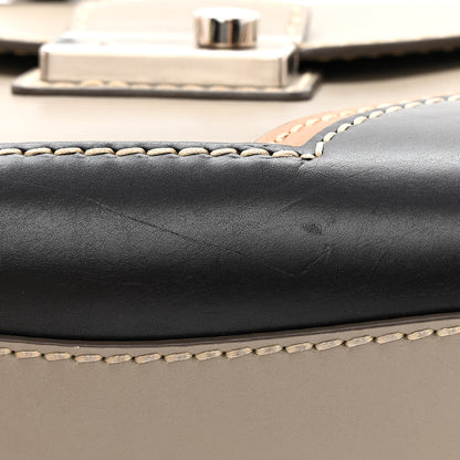 Prada Vitello Tri-Color Medium Sound Top Handle Satchel Grigio Black 15 of 19