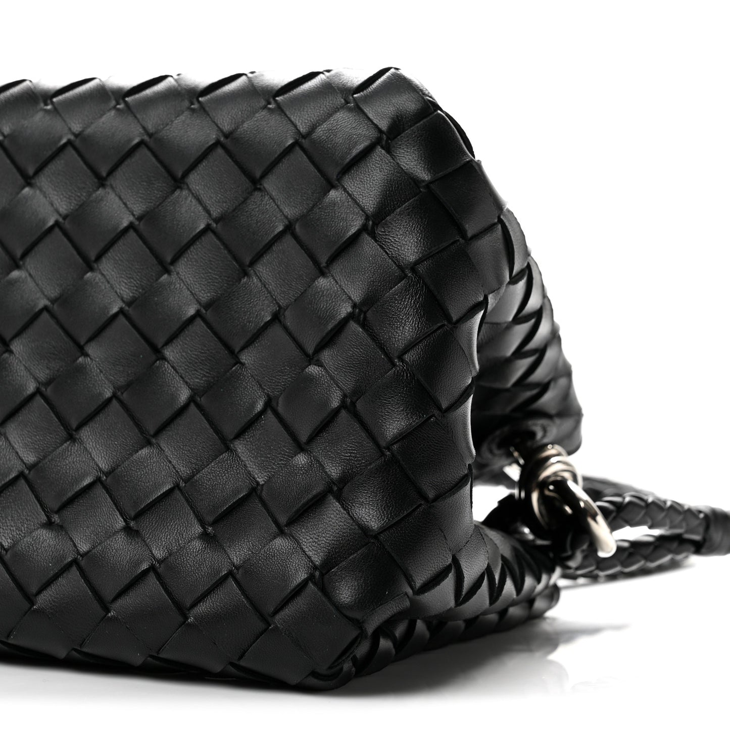 Nappa Intrecciato Small Parachute Shoulder Bag Black