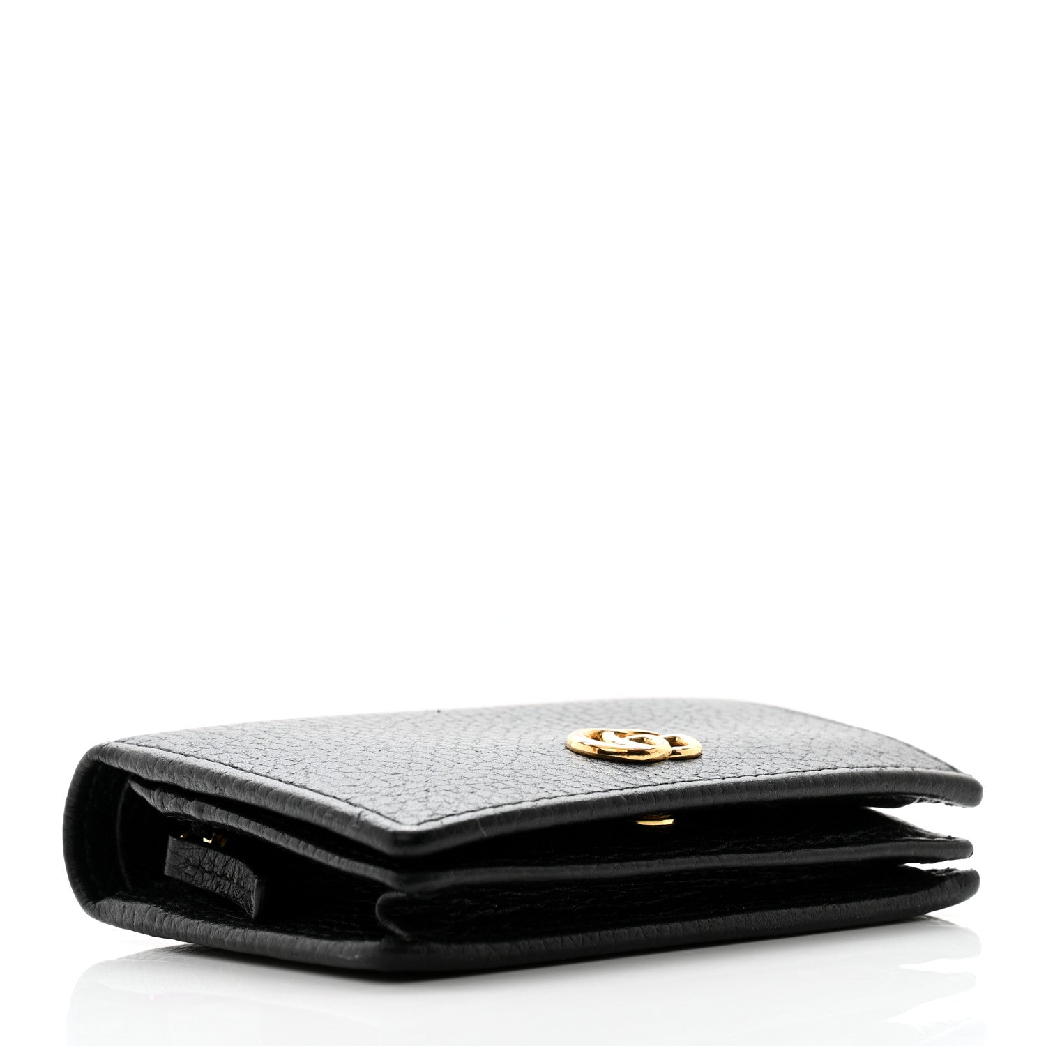 Gucci Pebbled Calfskin GG Marmont Card Case Black 4 of 8