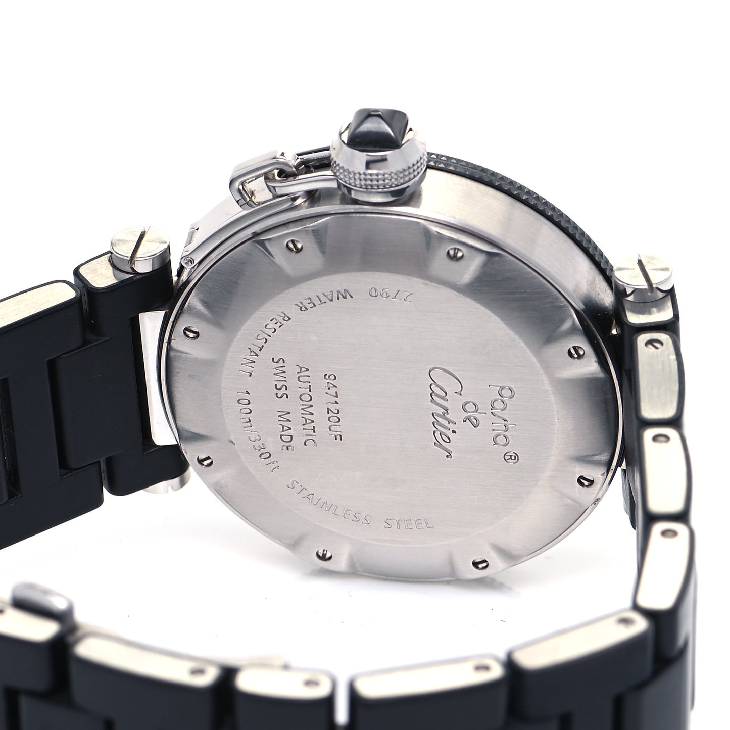 Stainless Steel Rubber 40mm Pasha C Seatimer Automatic Watch Black