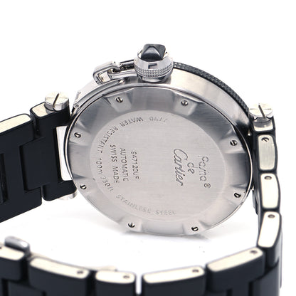 Cartier Stainless Steel Rubber 40mm Pasha C Seatimer Automatic Watch Black 4 of 4