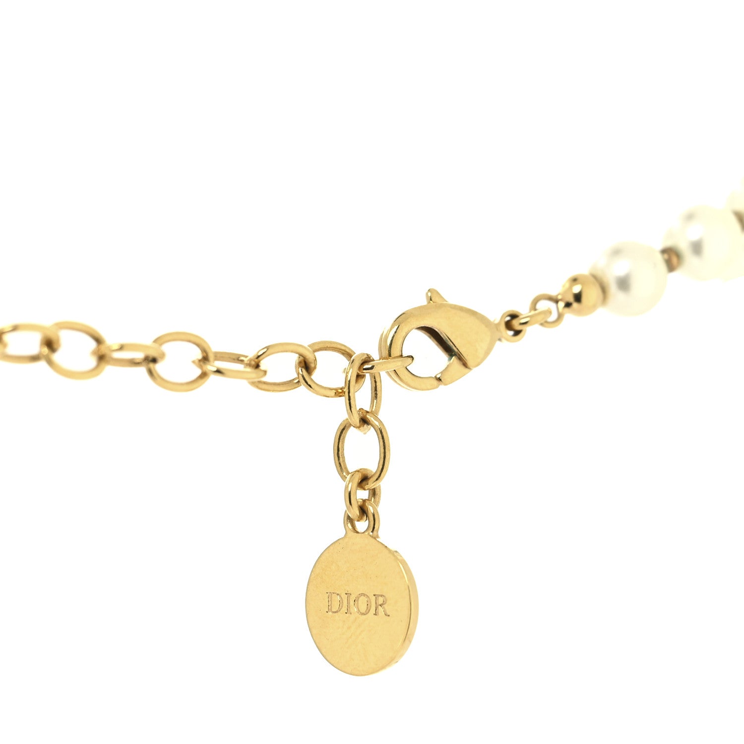 Christian Dior Pearl 30 Montaigne Choker Necklace Gold 1784354