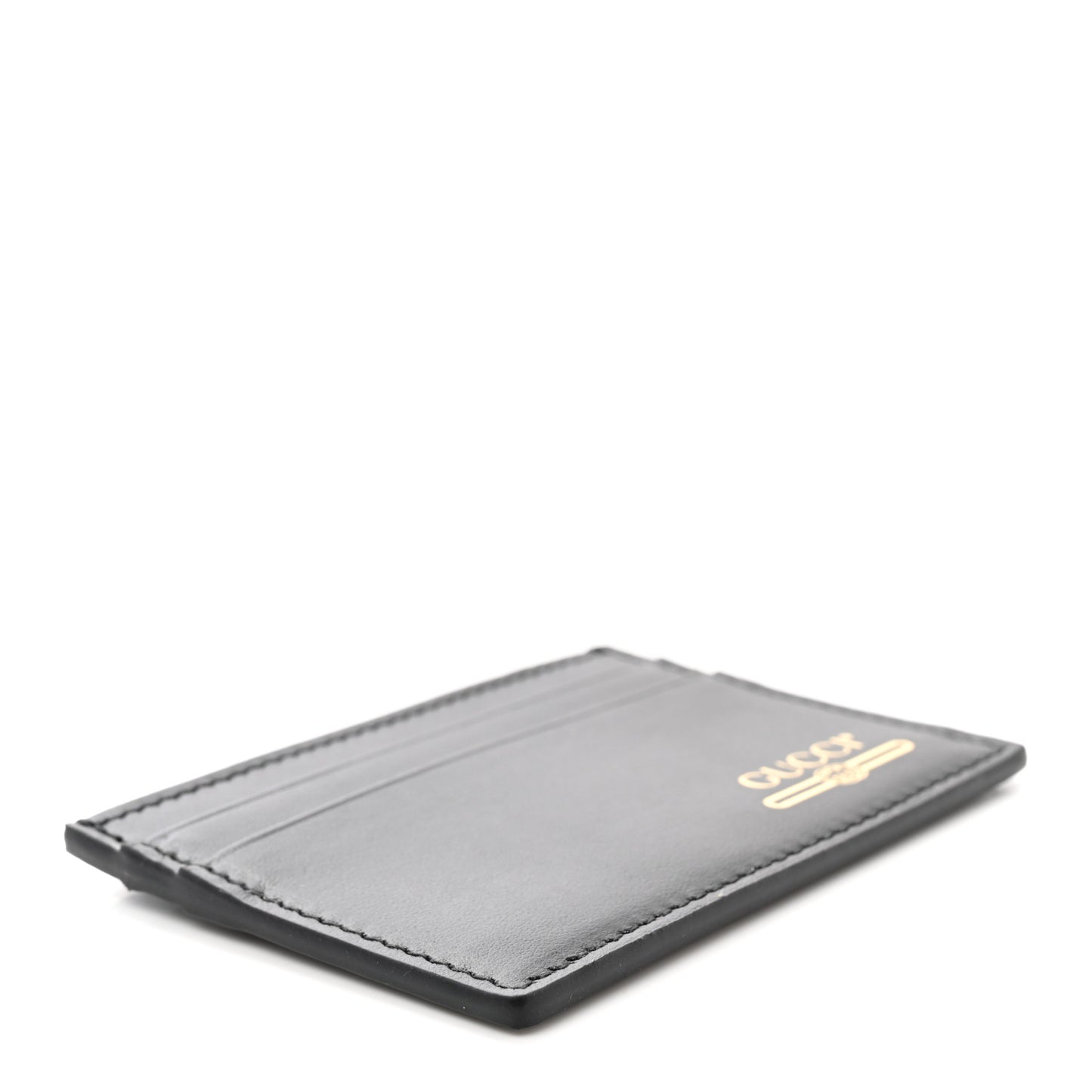 Plutone Calfskin Logo Card Holder Black
