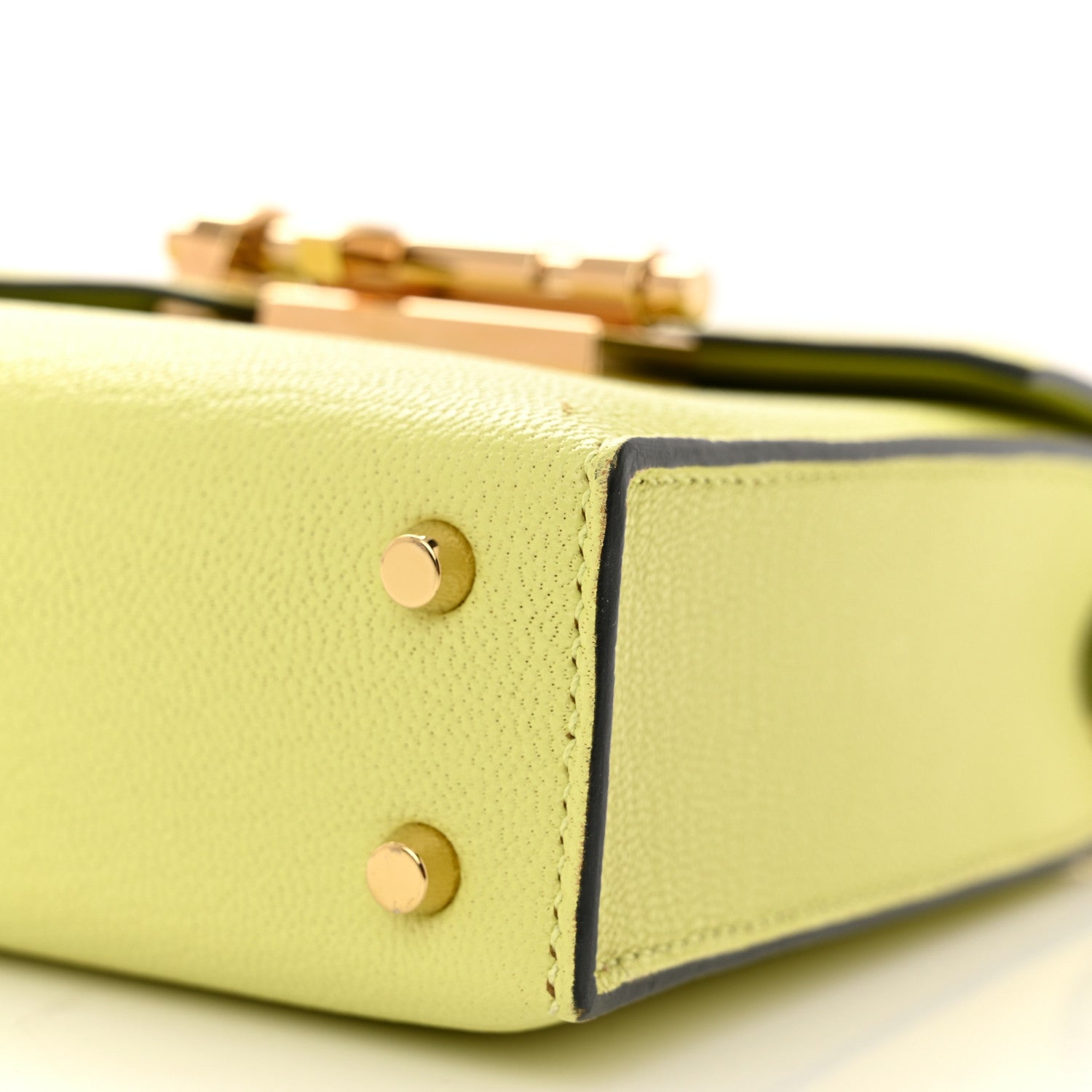 Hermes Chevre Mysore Mini Verrou Chaine Bag Jaune Bourgeon 10 of 13