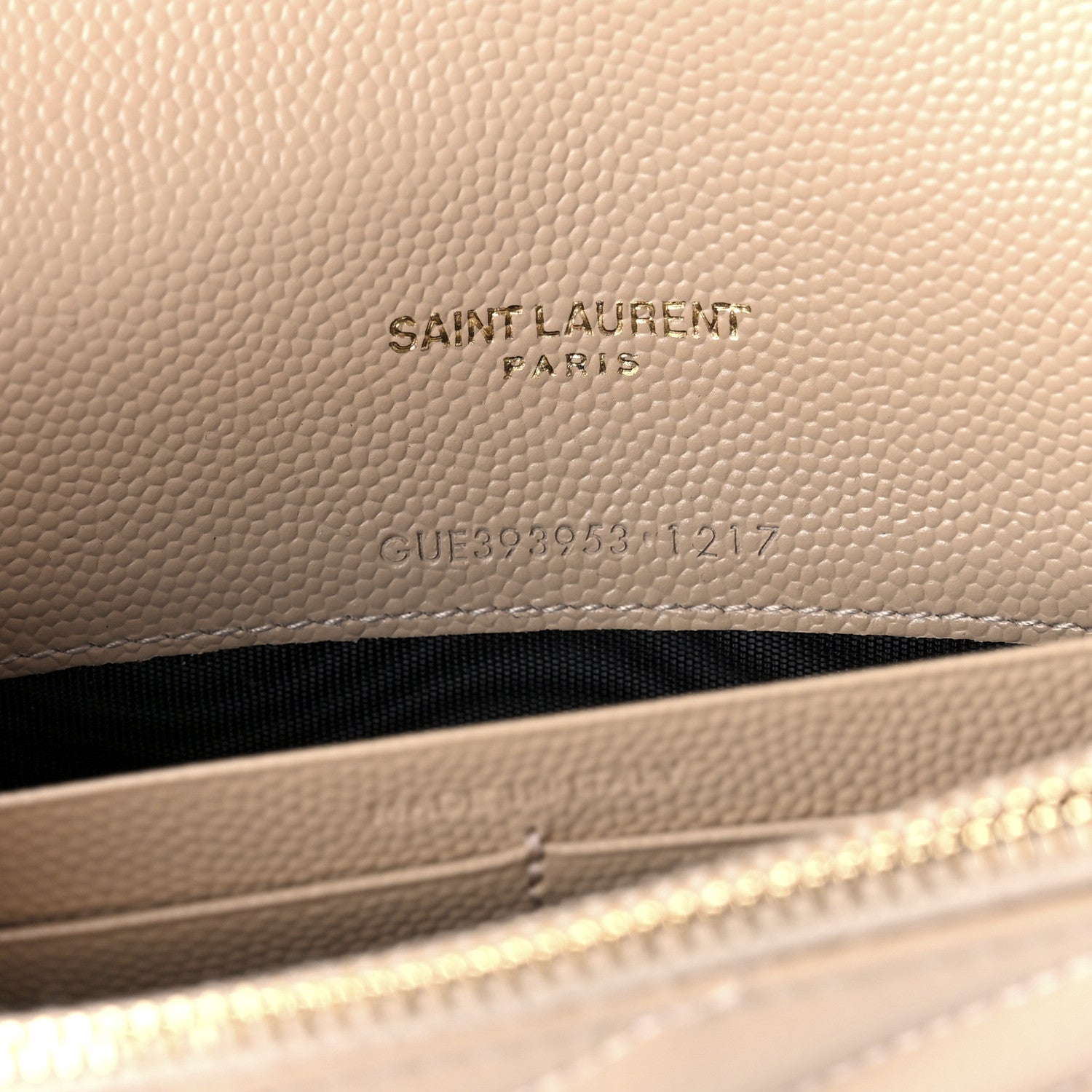 Saint Laurent Grain De Poudre Matelasse Chevron Monogram Envelope Chain Wallet Nude Powder 7 of 11