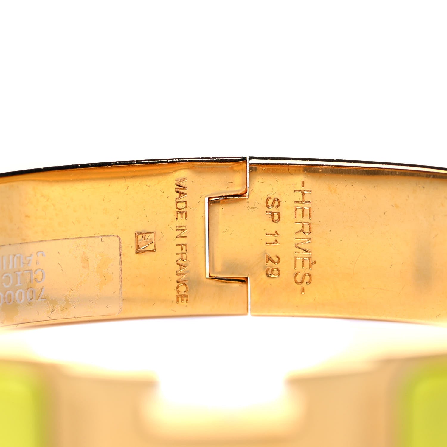 Hermes Enamel Narrow Clic Clac H Bracelet PM Jaune Tennis 4 of 4