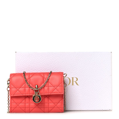 Christian Dior Lambskin Cannage Miss Dior Glycine Wallet on Chain Pink 10 of 10