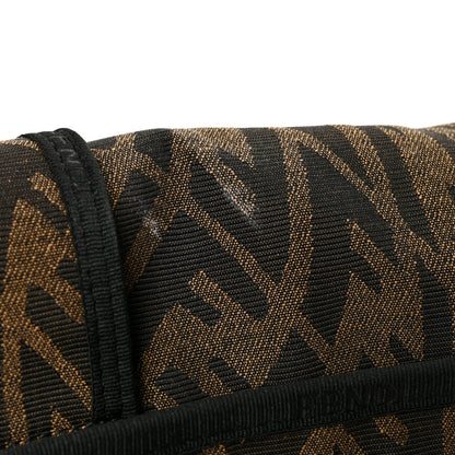 Fendi X SARAH COLEMAN Fabric Jacquard Vitello Grace FF Vertigo Woven Lanyard Large Baguette Tobacco Moro Black 10 of 10