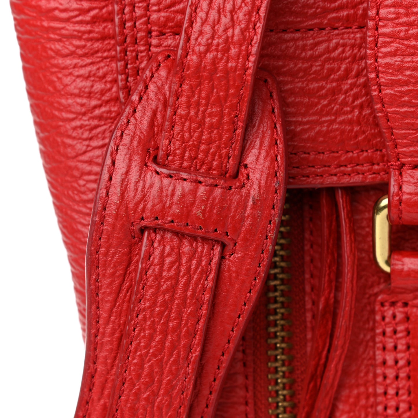 Textured Calfskin Medium Pashli Satchel Red