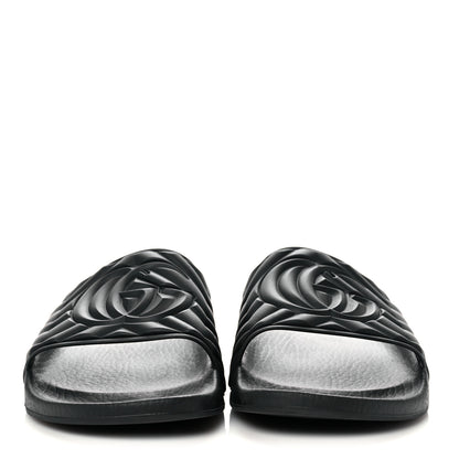 Gucci Rubber Matelasse Womens Slide Sandals 41 Black 2 of 9
