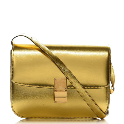 Celine Metallic Box Calfskin Medium Classic Box Flap Bag Gold 1 of 12
