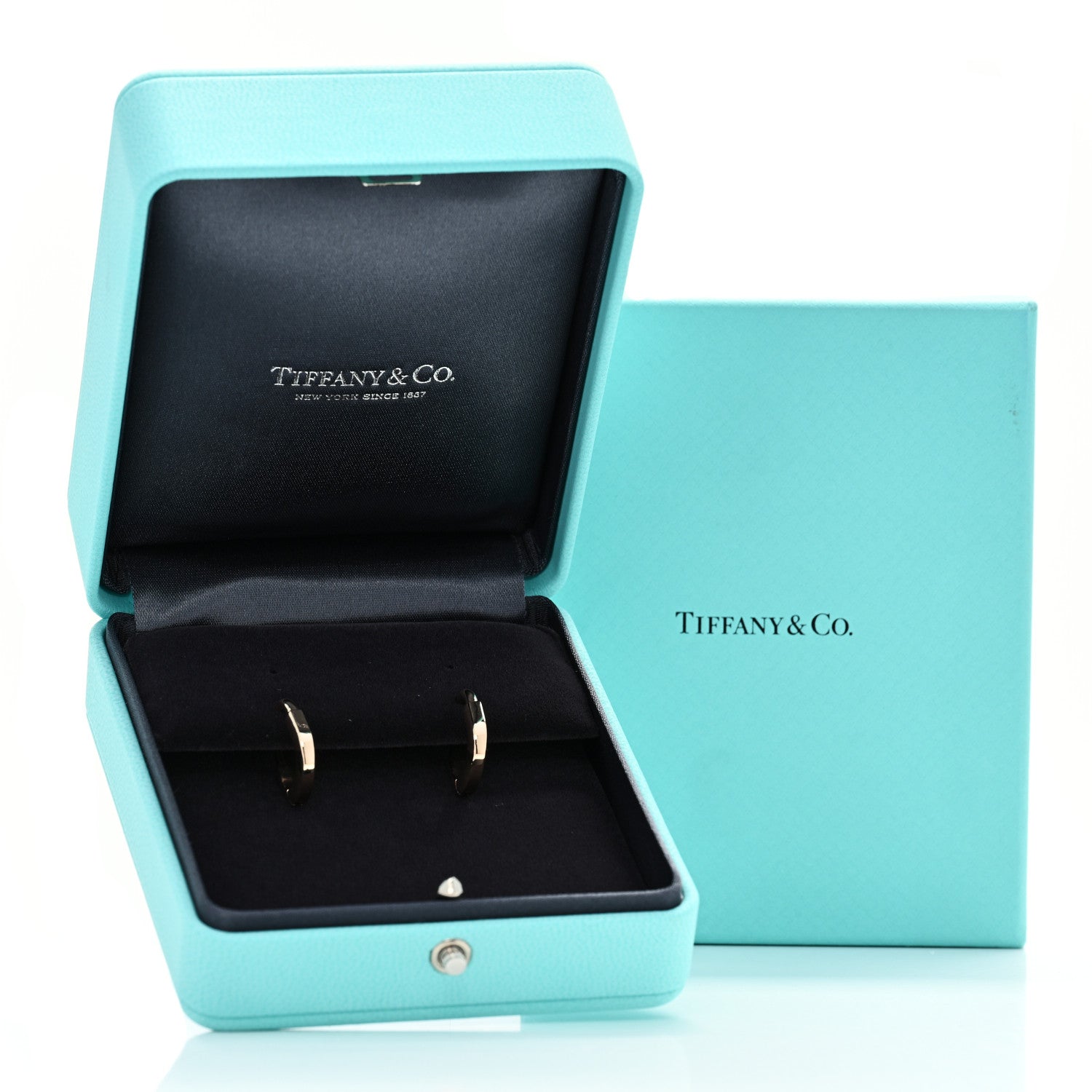Tiffany 18K Rose Gold Small Lock Earrings 5 of 5