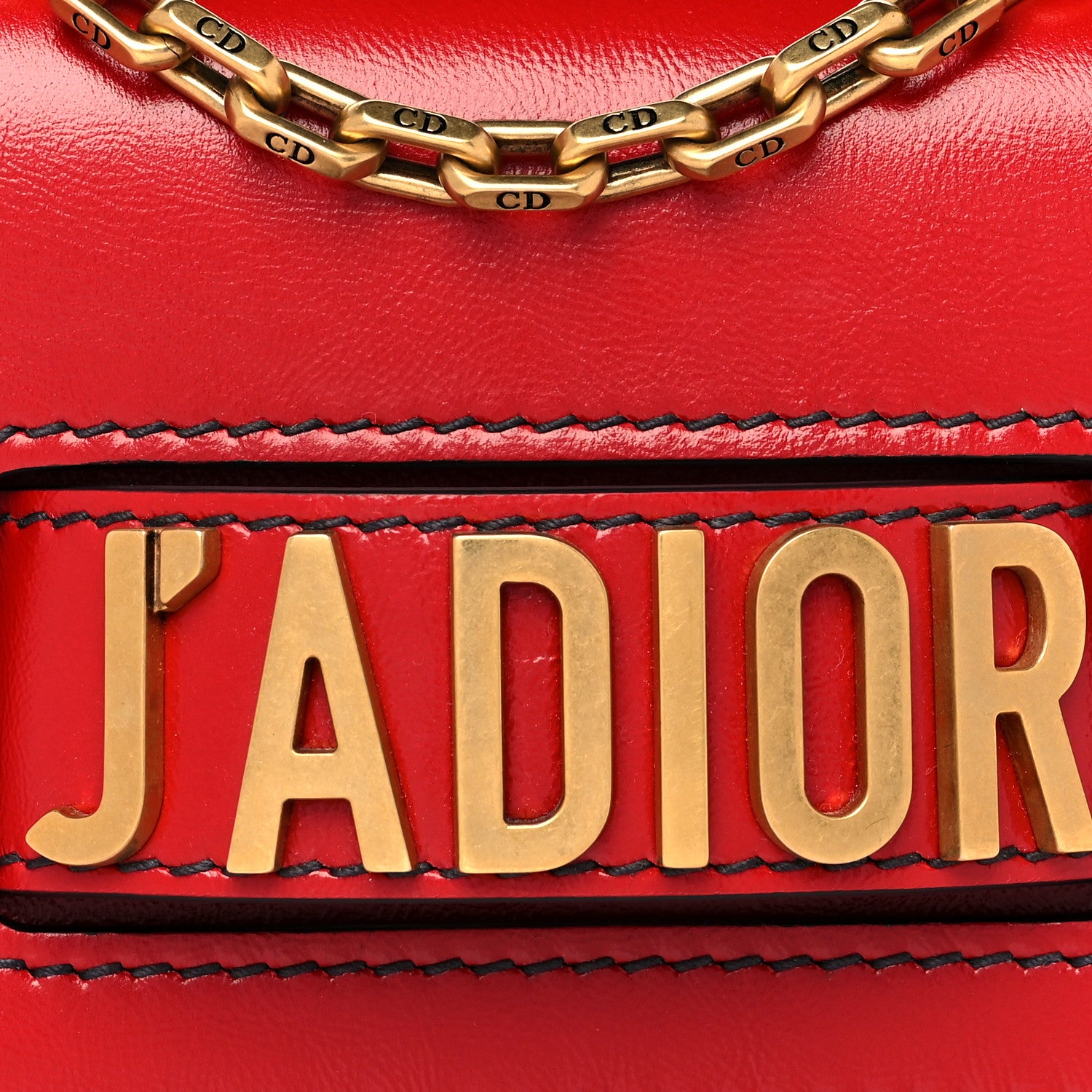 Christian Dior Calfskin Mini J'Adior Chain Flap Bag Spicy Red 7 of 9