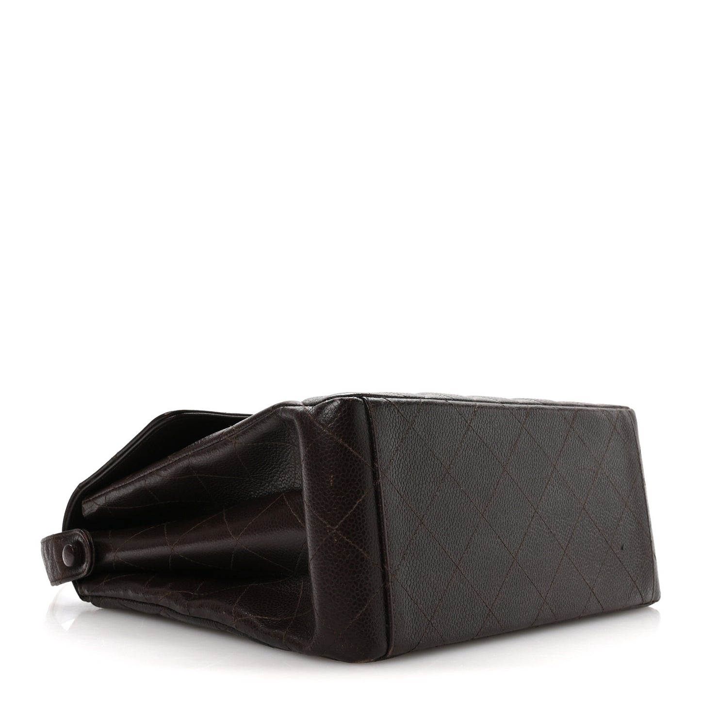 Caviar Quilted Medium Kelly Flap Brown