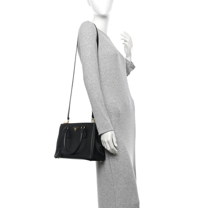 Prada Saffiano Small Galleria Double Zip Tote Black 2 of 10