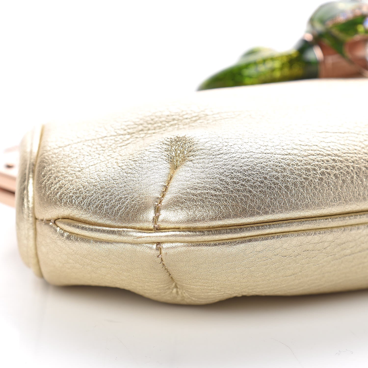 Gucci Metallic Calfskin Jeweled Dragon Evening Bag Gold 11 of 14