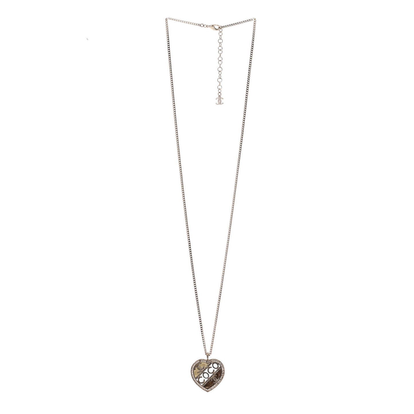 Crystal Crystal CC Coco Heart Necklace Gold